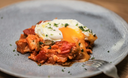 Bacalao al ajoarriero con huevo escalfado